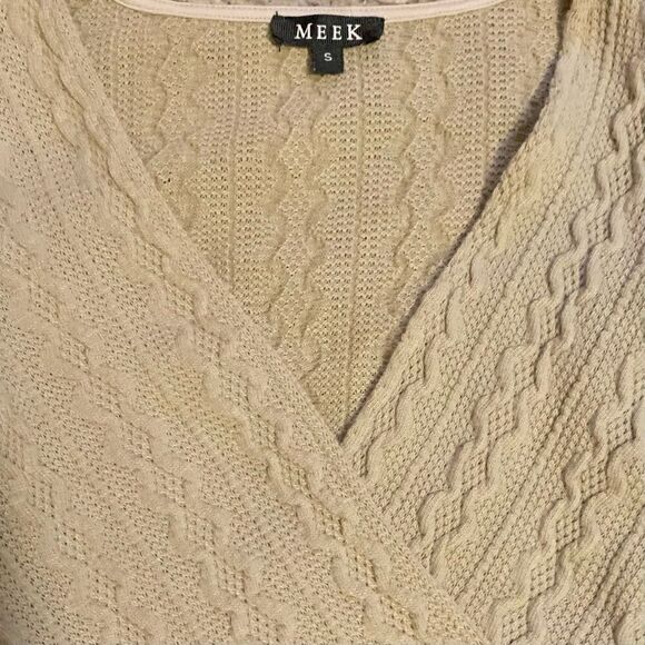 Meek Tan Cable Knit Surplice Bodysuit Size Small - Picture 4 of 11